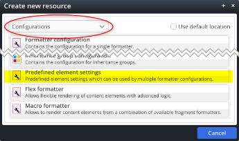 Shared element settings