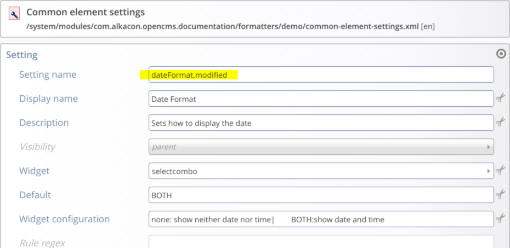 Shared element settings