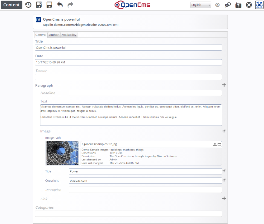 Form-based content editor
