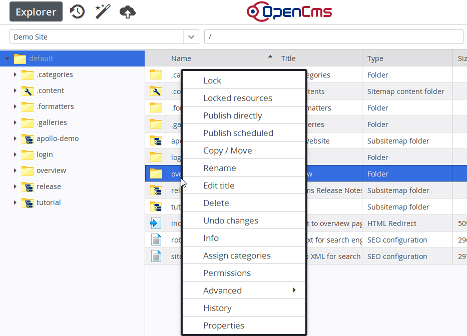 For folders the 'Greet' item does not appear