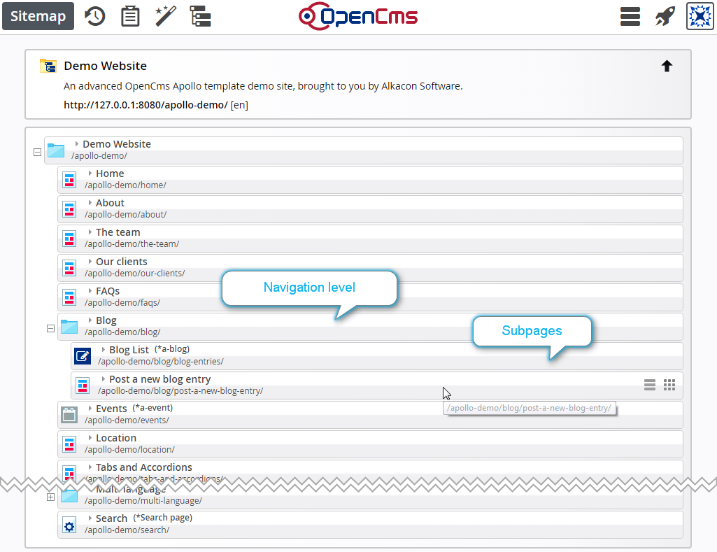 Using a navigation level