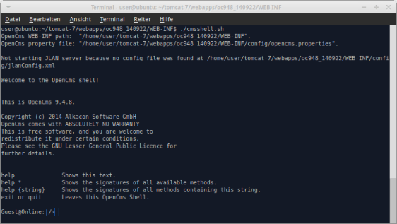 OpenCms shell
