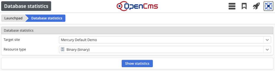 The database statistics app