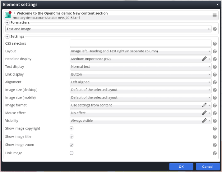 Element Setting Overrides