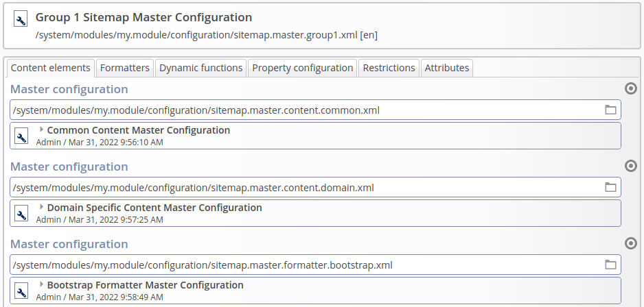 Sample Master Configuration