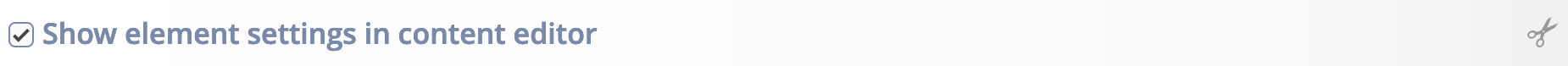Formatter configuration: Show element settings in content editor